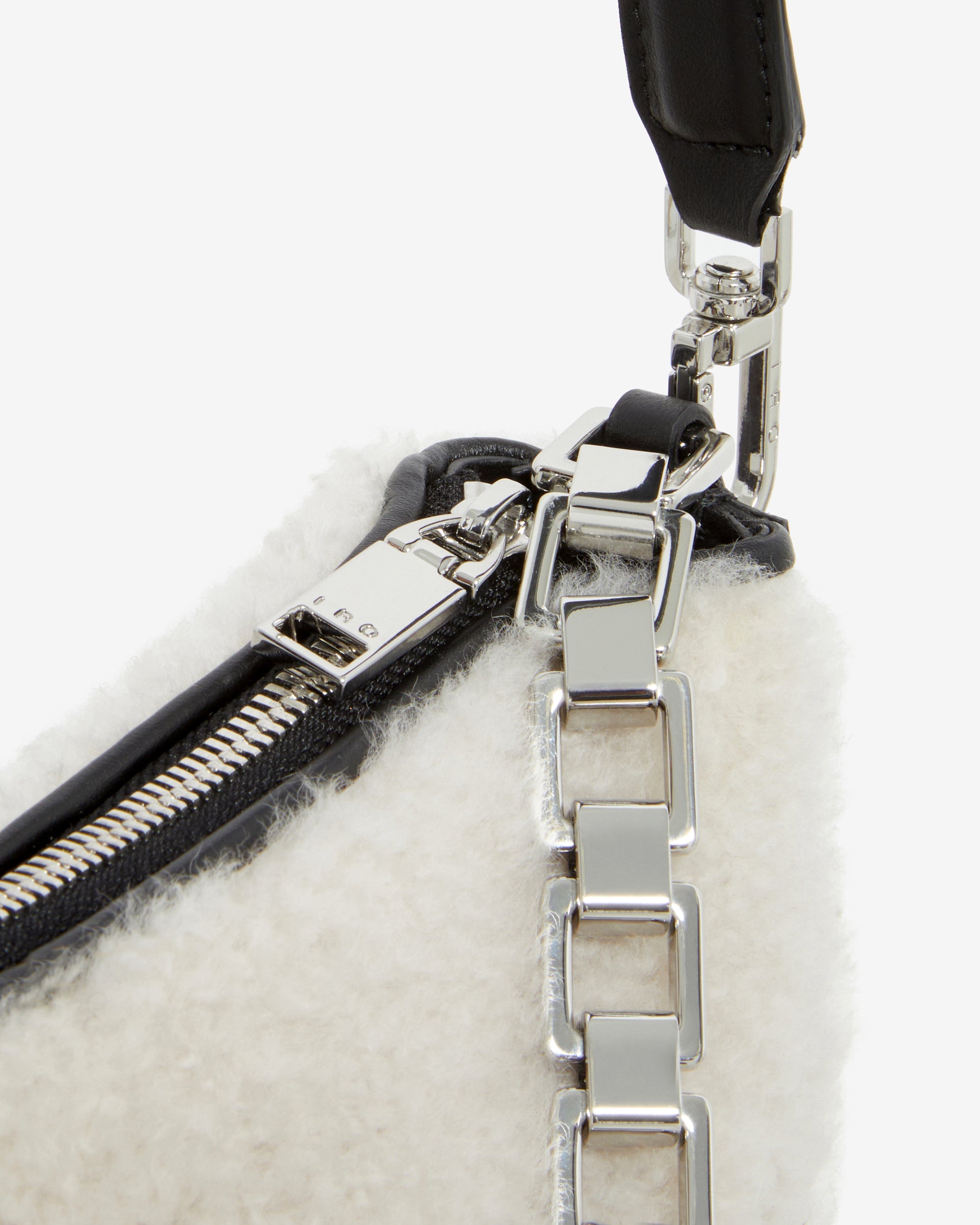 Arc Xl Fur leather shoulder bag - Beige & Black