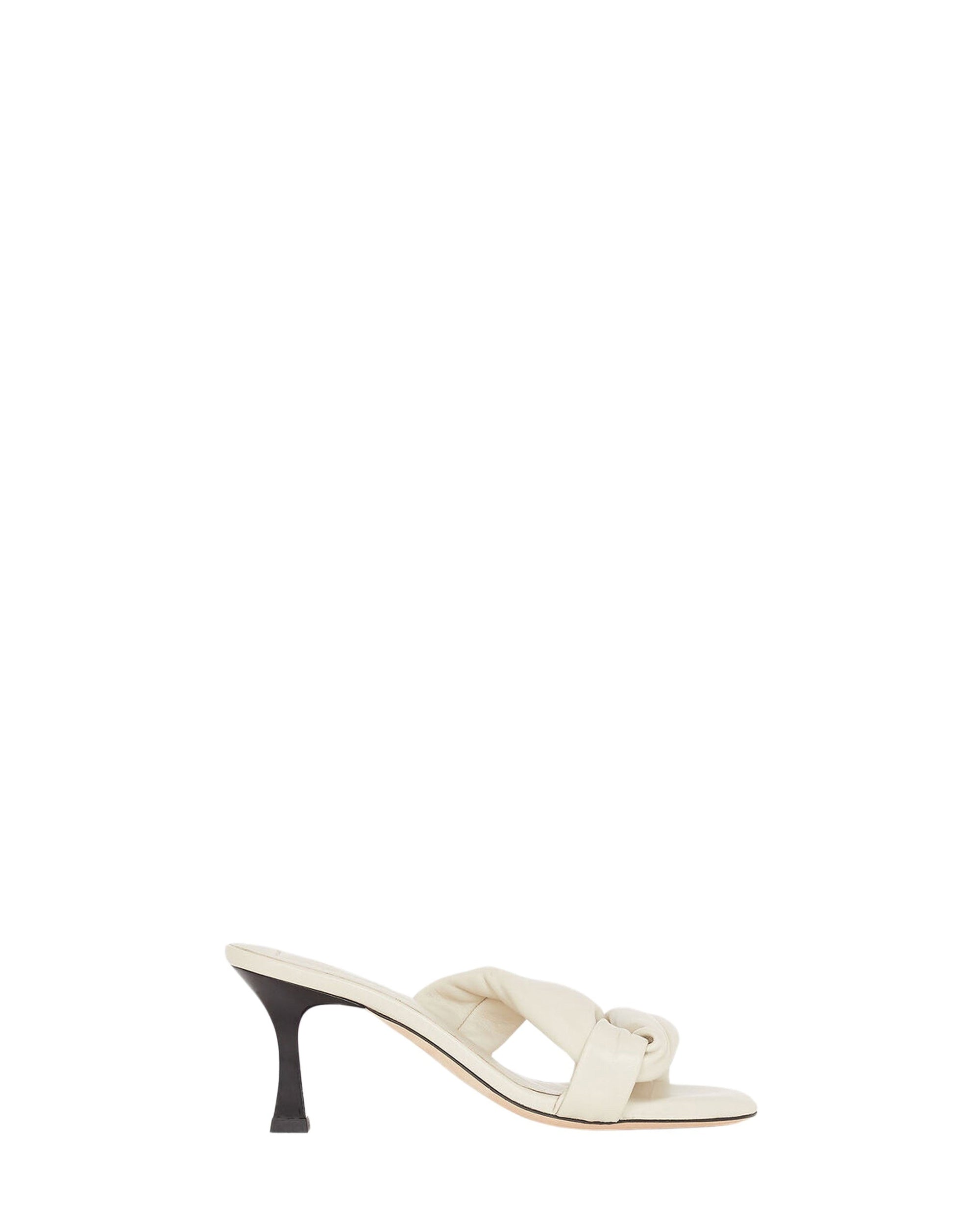 Dydlee Drape 55 mules in leather - Oyster Grey