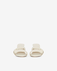 Dydlee Drape 55 mules in leather - Oyster Grey