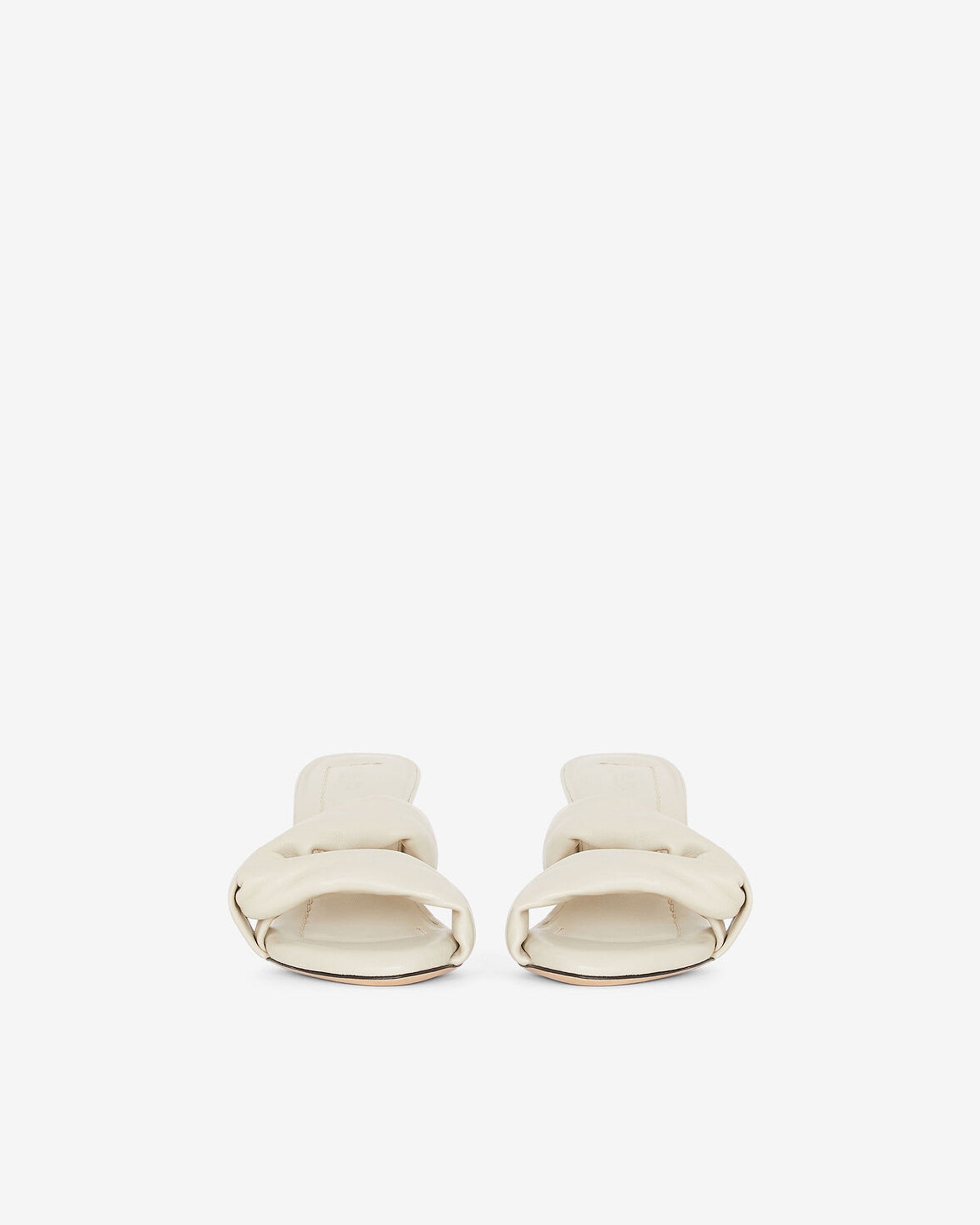 Dydlee Drape 55 mules in leather - Oyster Grey