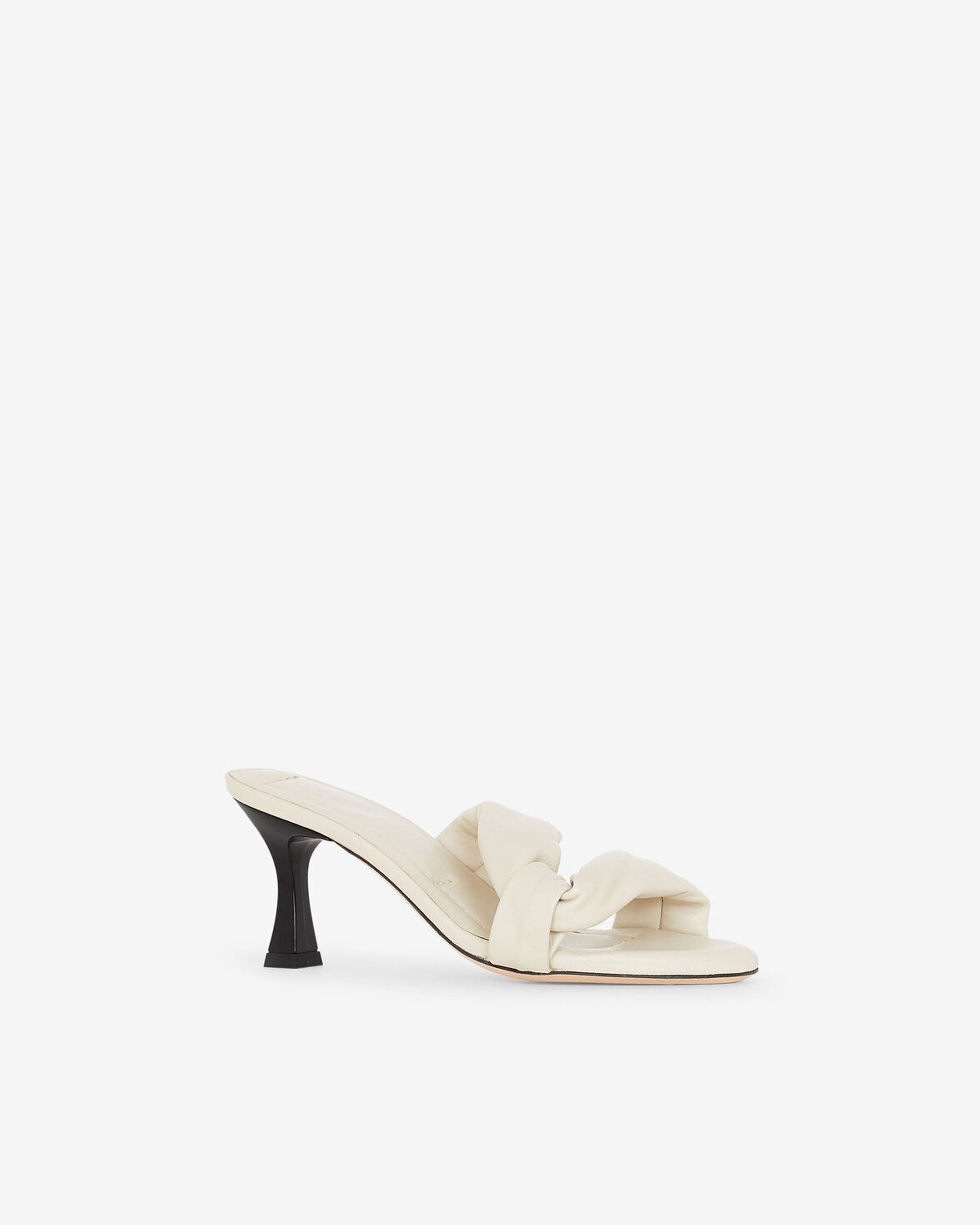 Dydlee Drape 55 mules in leather - Oyster Grey