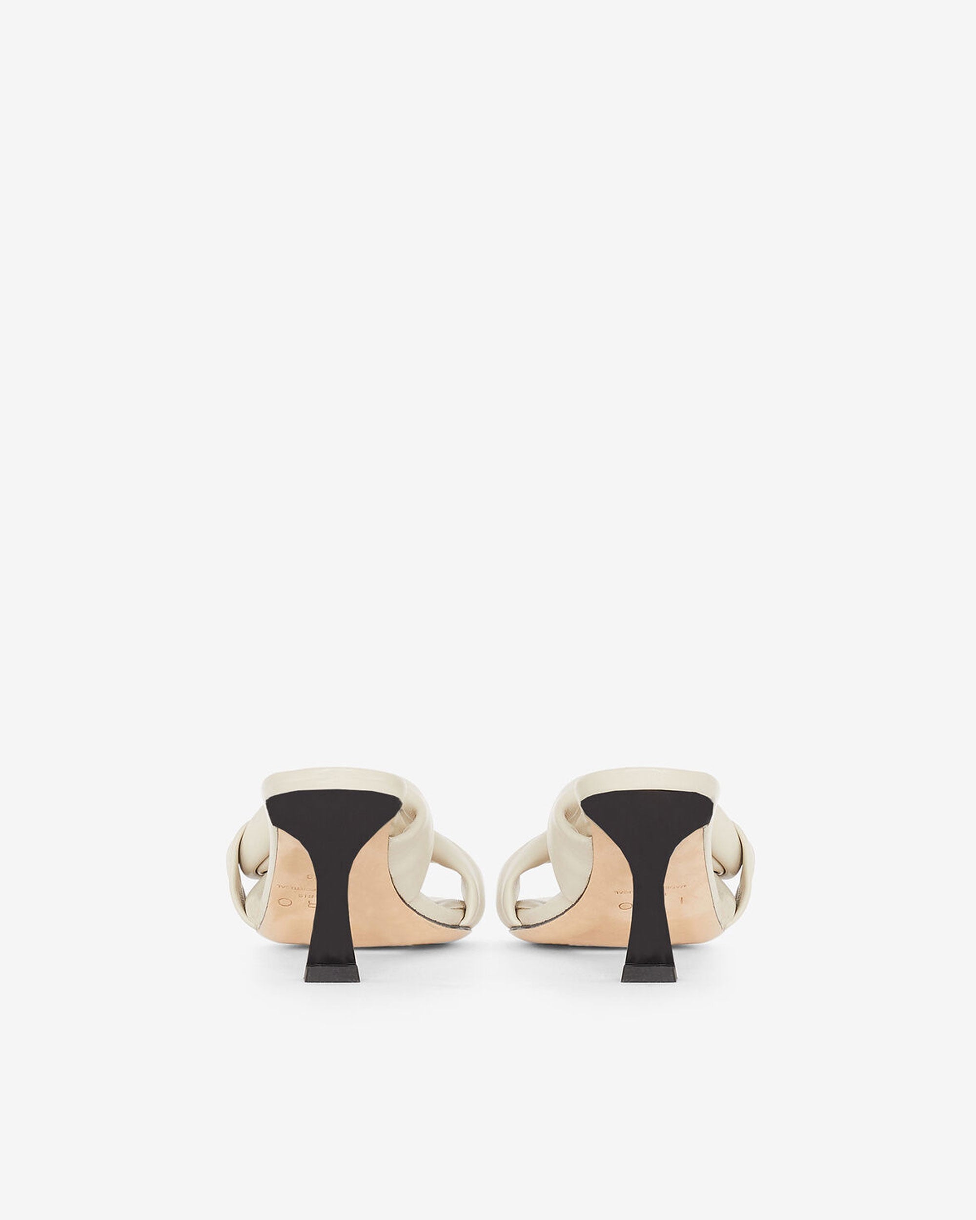 Dydlee Drape 55 mules in leather - Oyster Grey