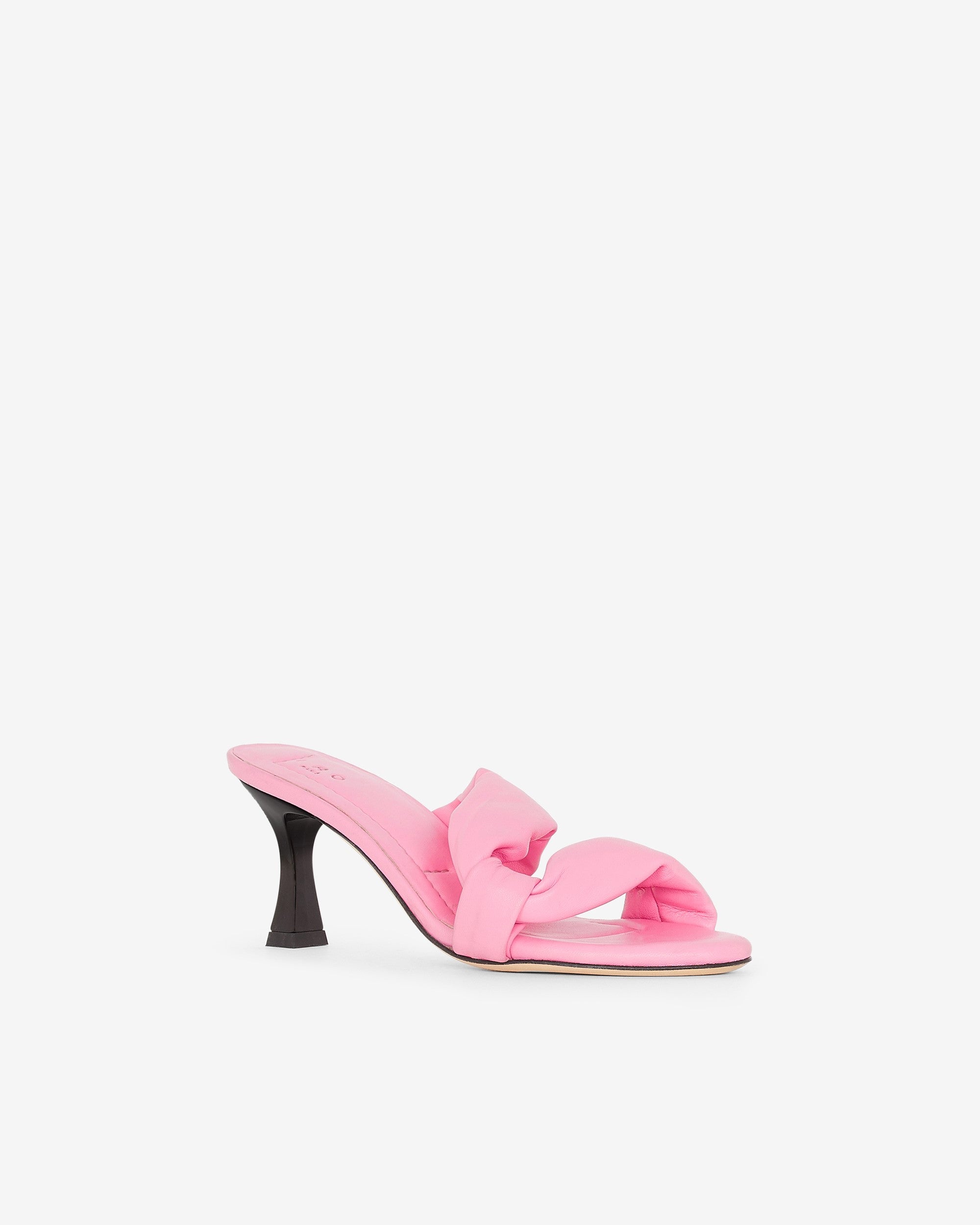 Dydlee Drape 55 mules in leather - Candy Pink