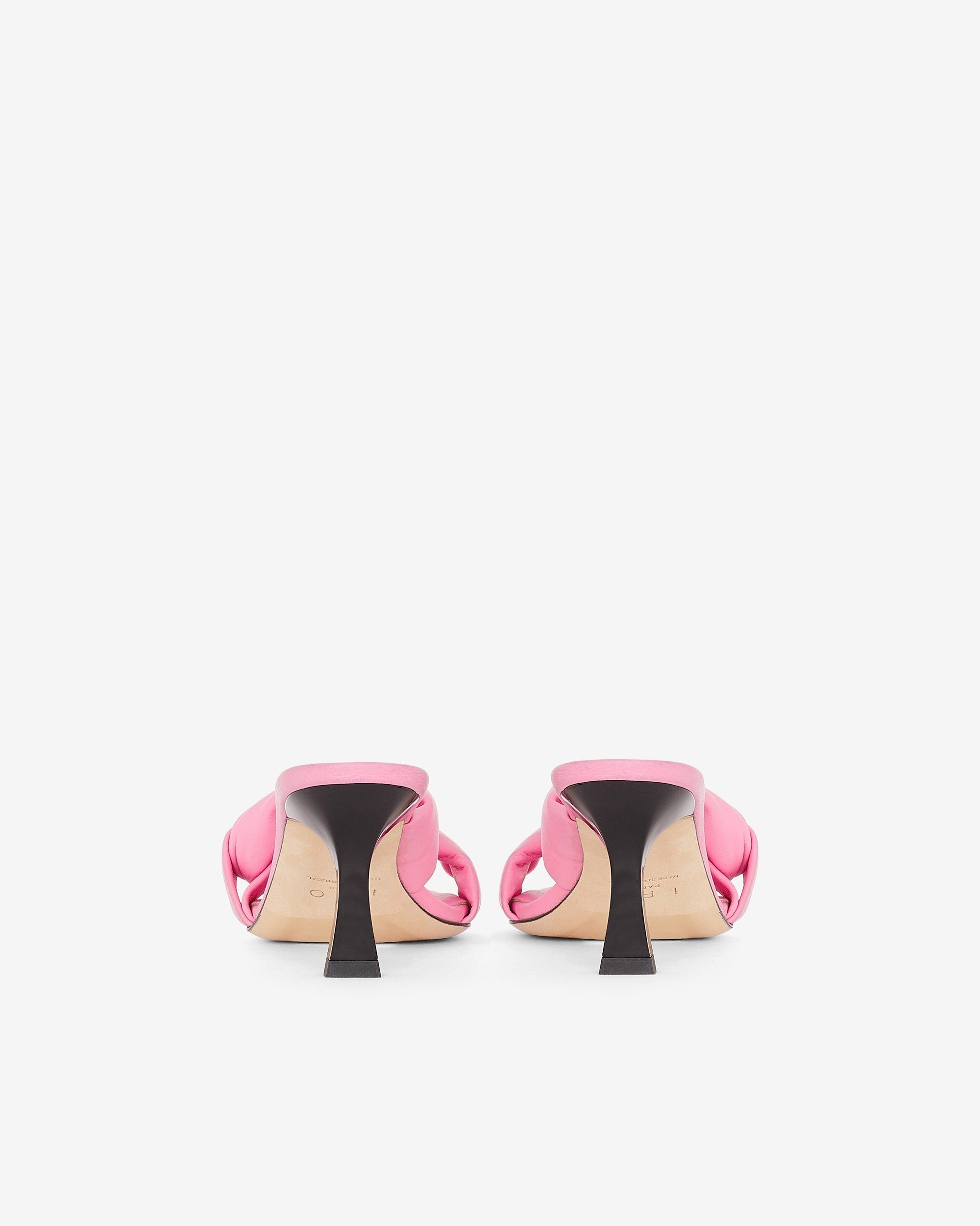Dydlee Drape 55 mules in leather - Candy Pink