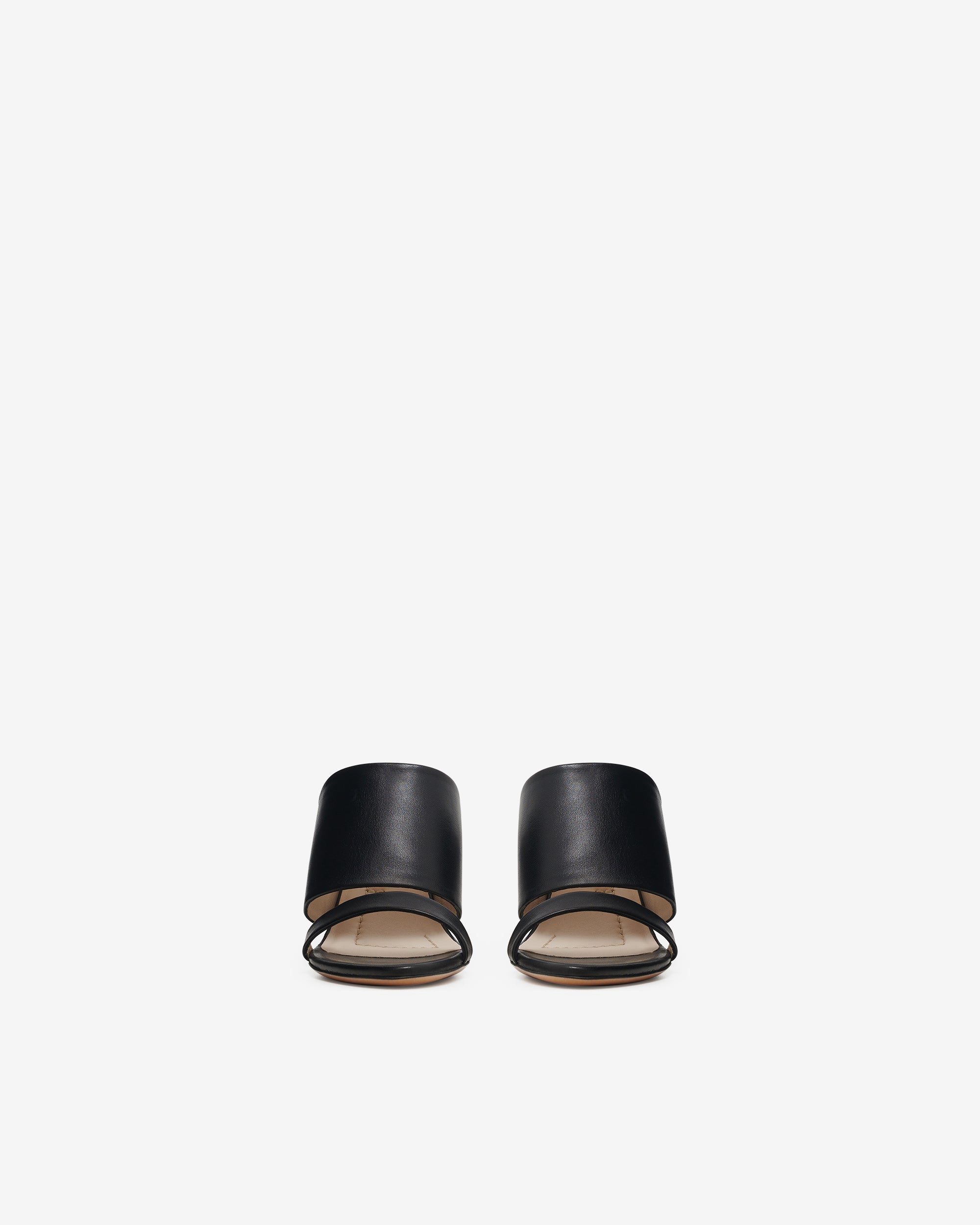 Garnet leather mules - Black