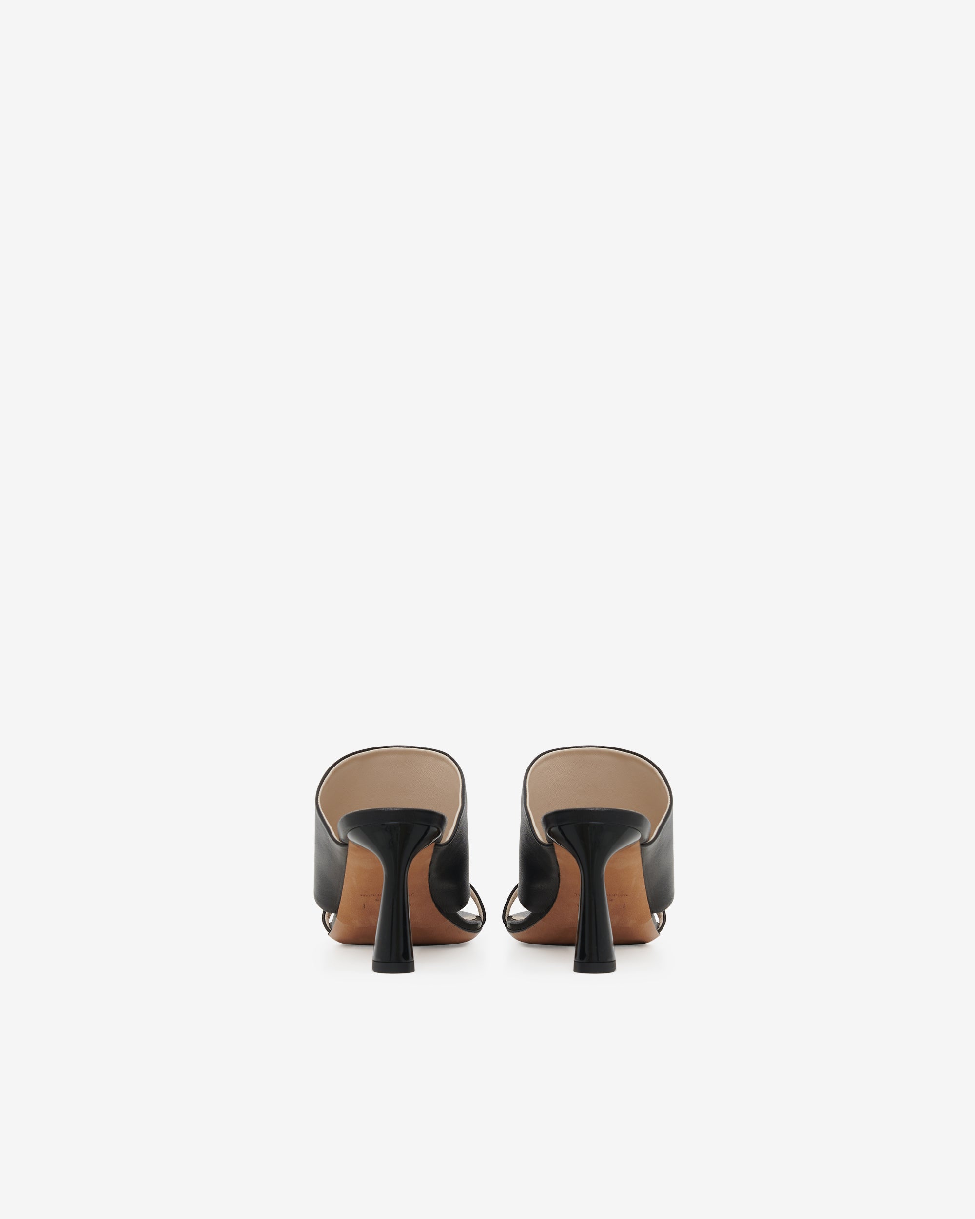 Garnet leather mules - Black
