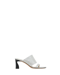 Garnet Silver mules in leather - Silver