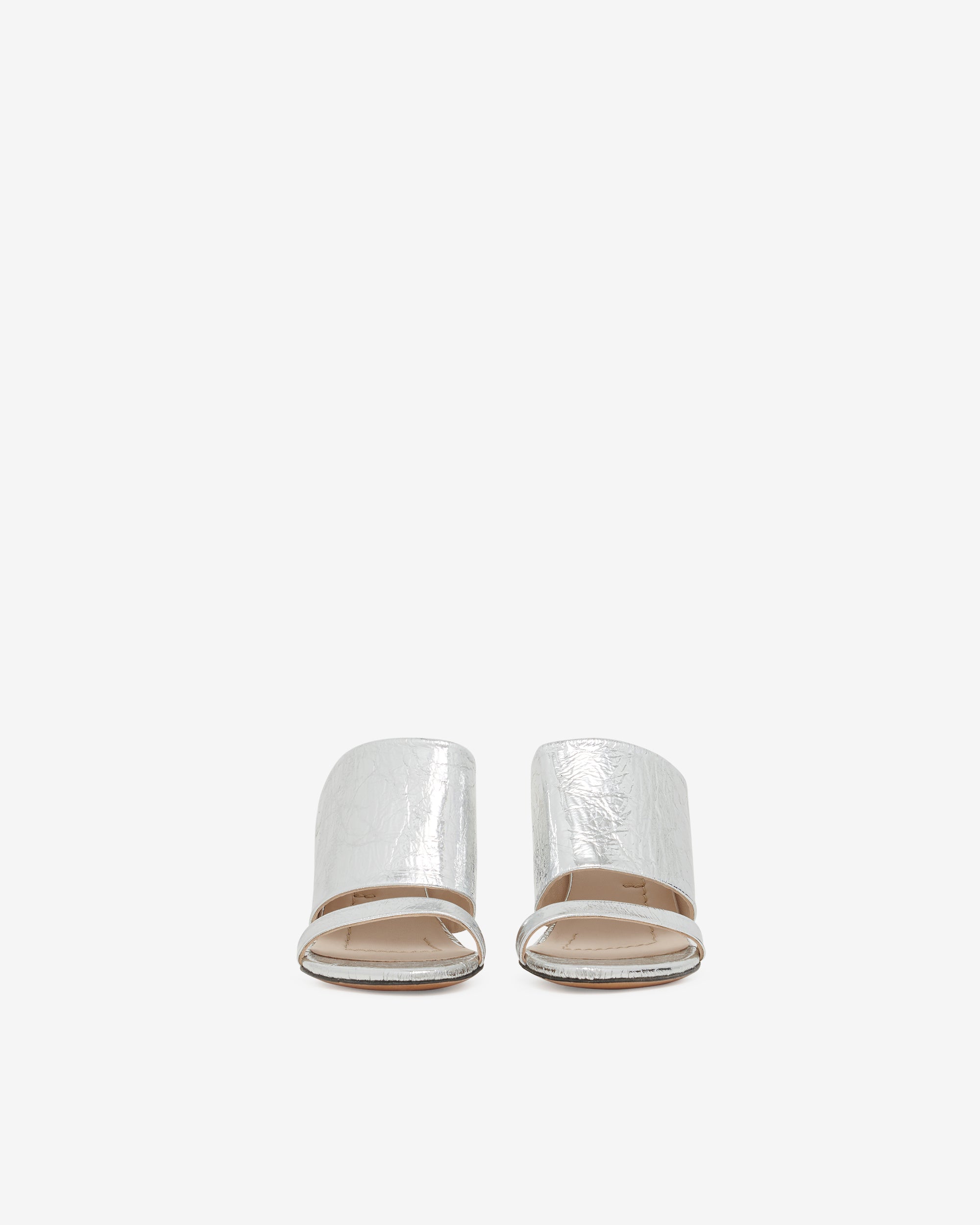 Garnet Silver mules in leather - Silver