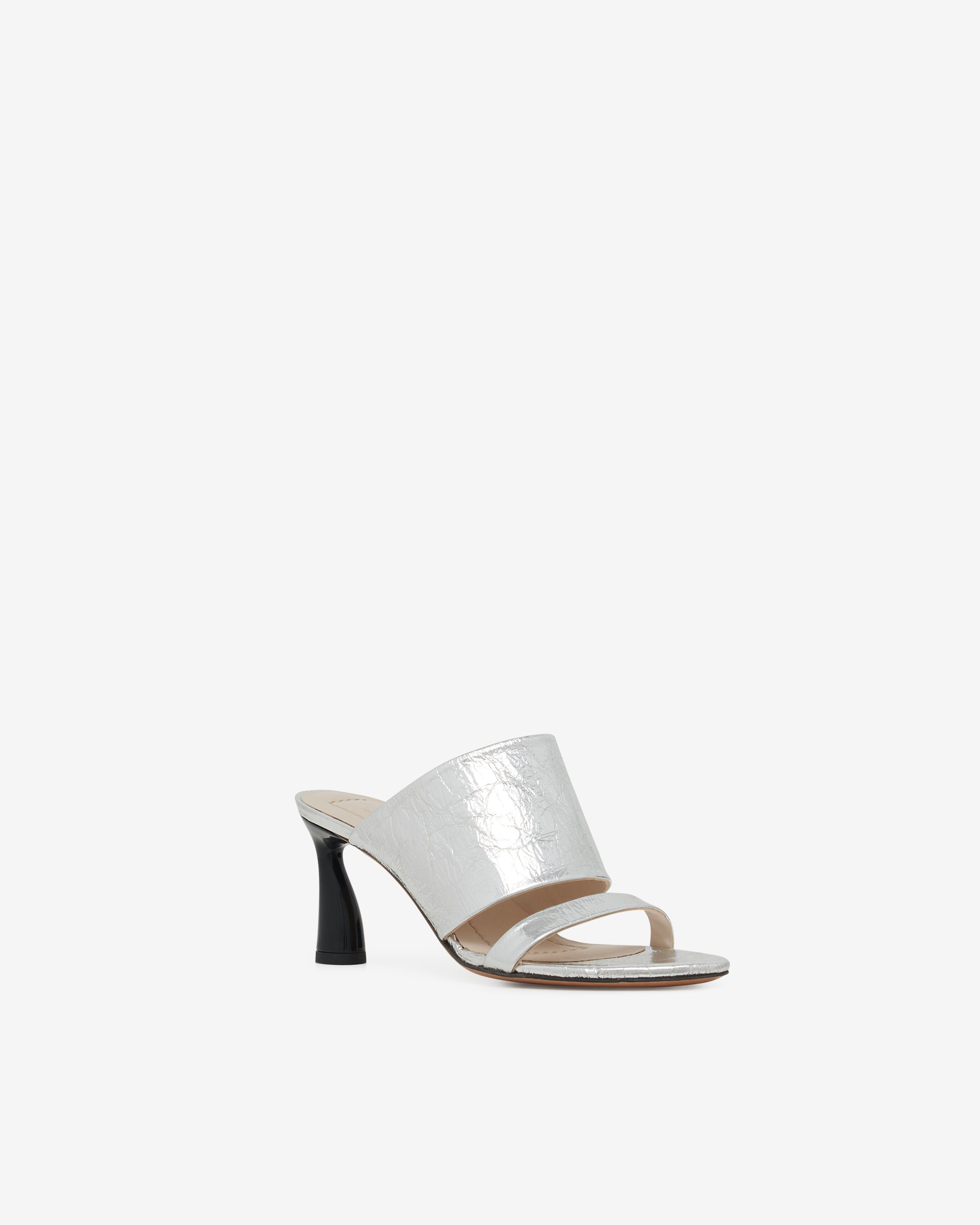 Garnet Silver mules in leather - Silver