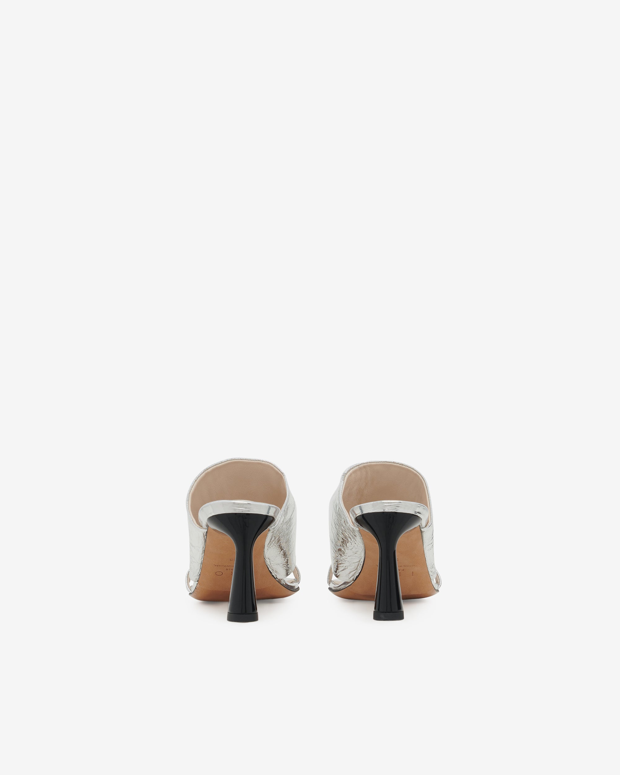 Garnet Silver mules in leather - Silver