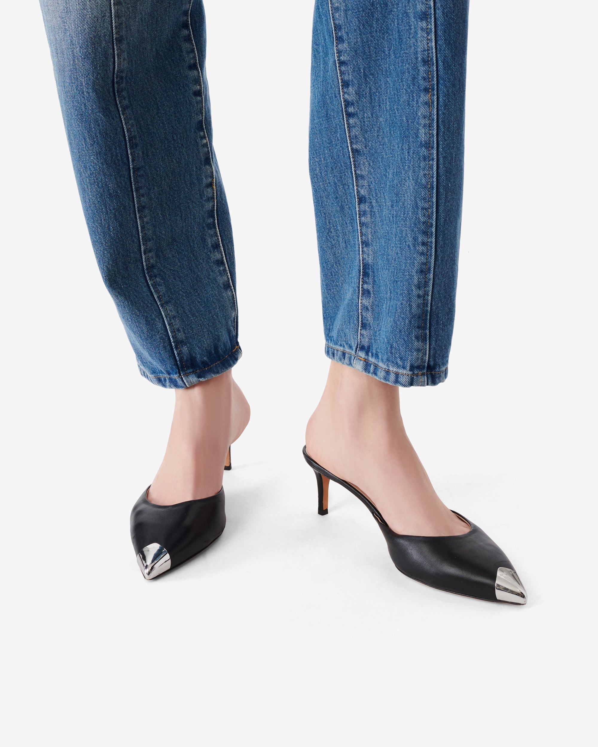 Kaia 60 leather mules - Black