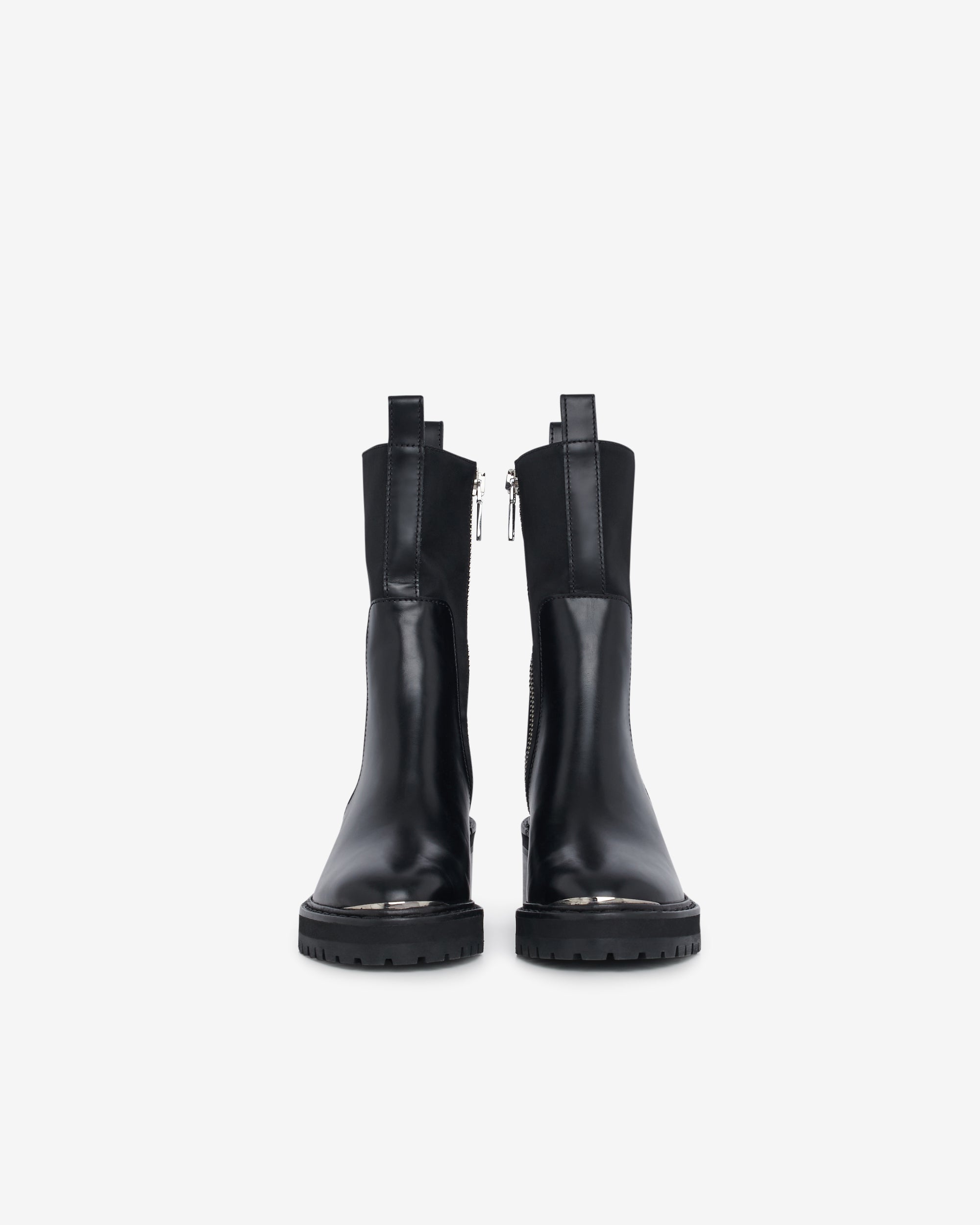 Batna 65 leather Rangers boots - Black Metallic