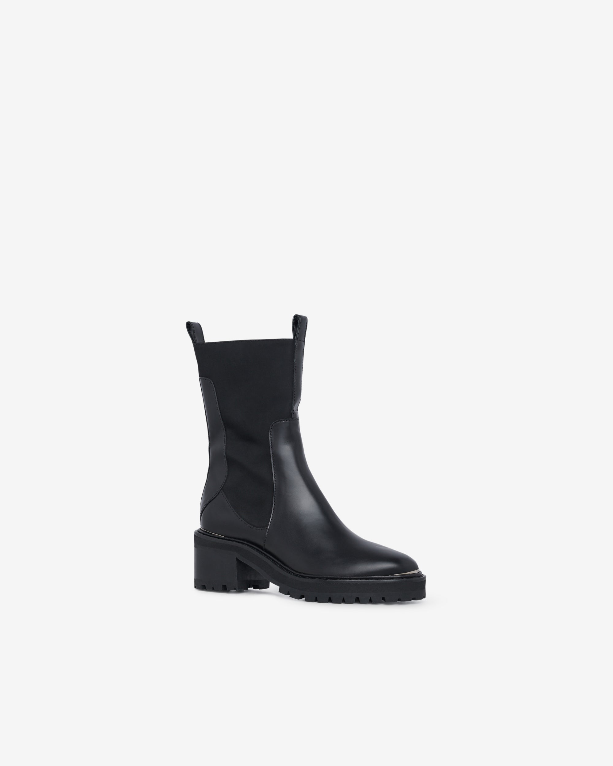 Batna 65 leather Rangers boots - Black Metallic