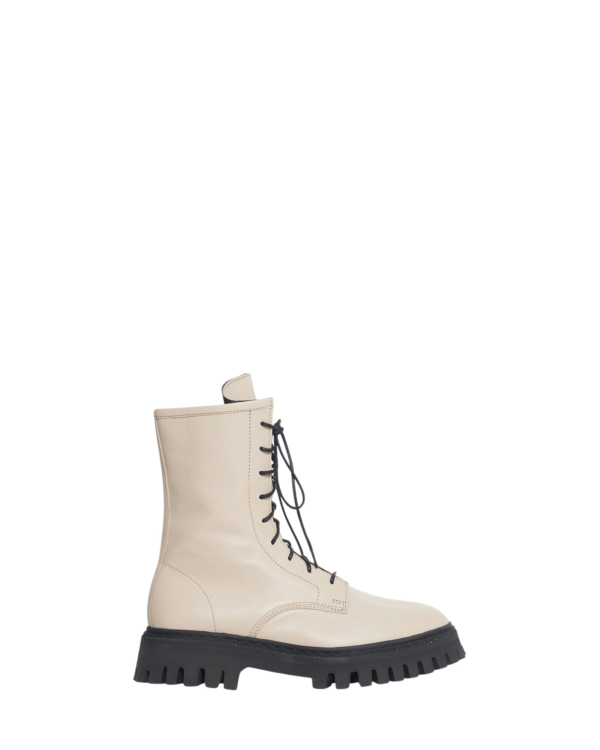 Kosmic lace-up leather boots - Oyster Grey