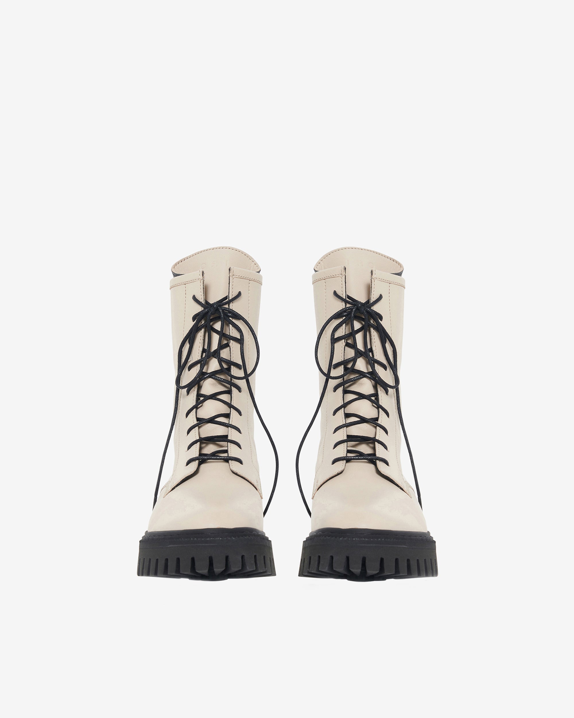 Kosmic lace-up leather boots - Oyster Grey