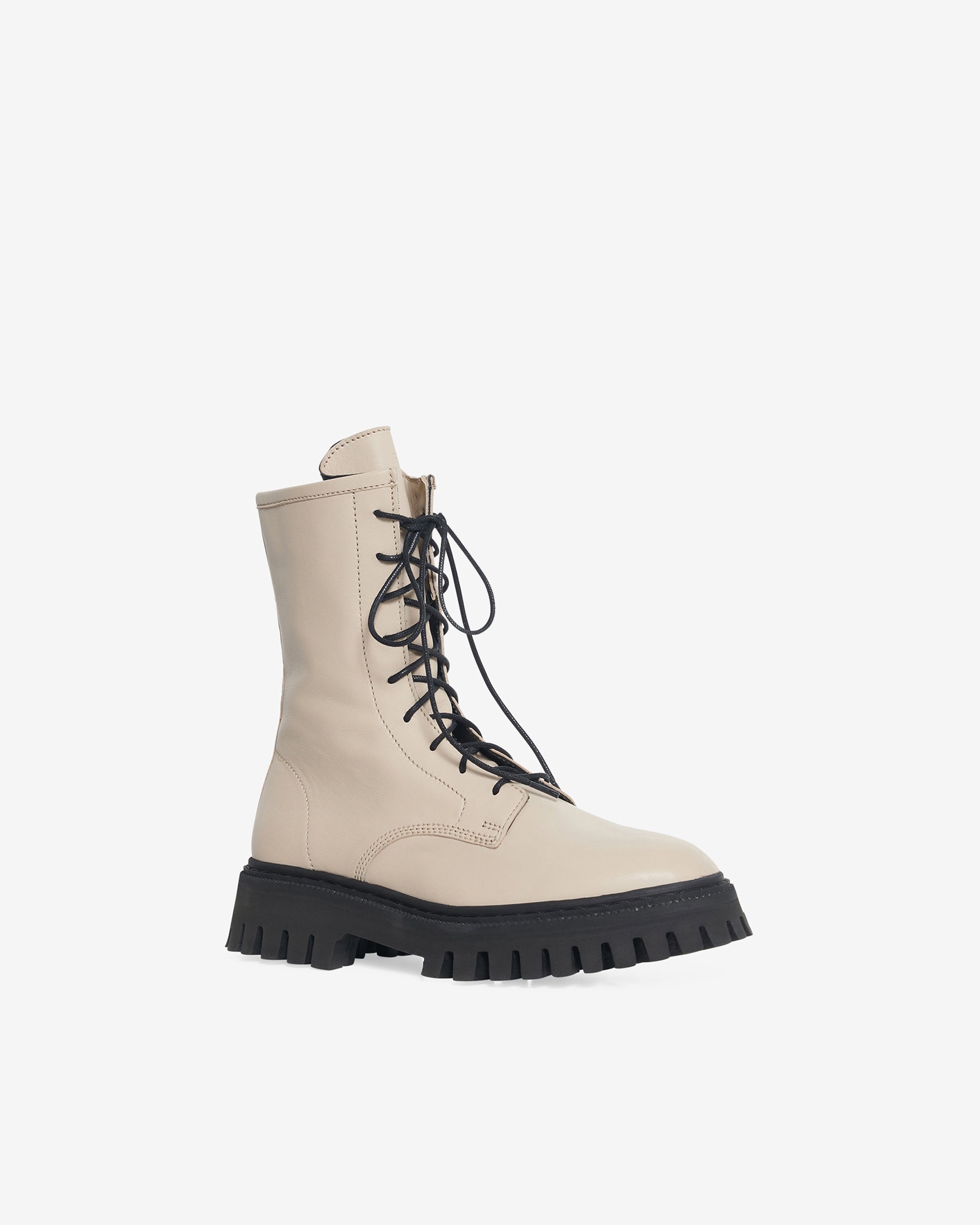 Kosmic lace-up leather boots - Oyster Grey