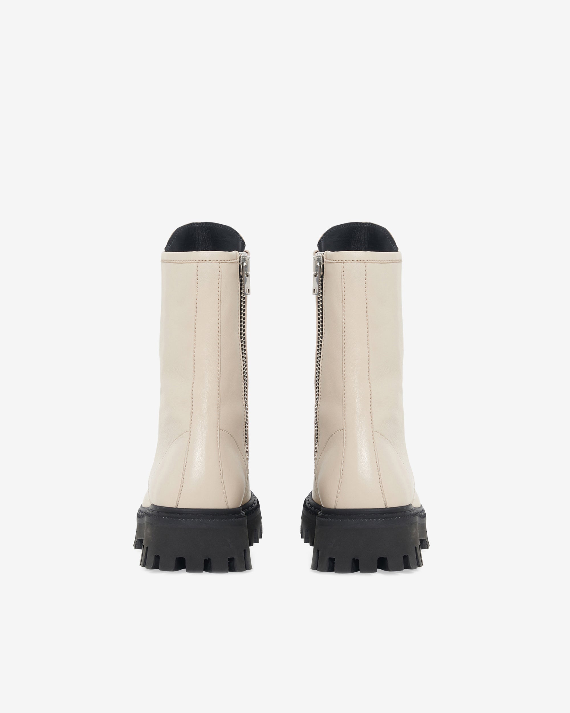 Kosmic lace-up leather boots - Oyster Grey