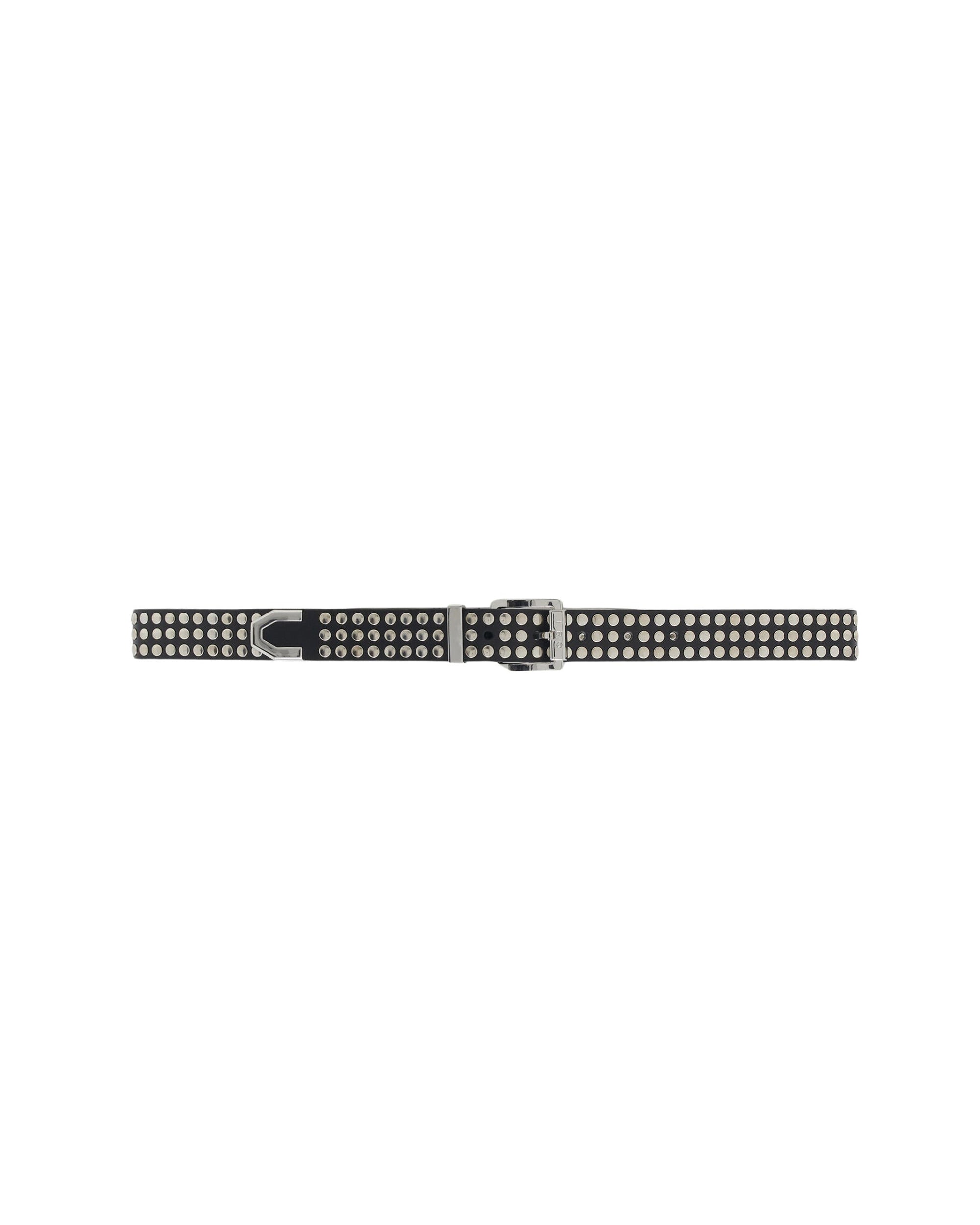 Atlas Full fine leather belt - Black & Studs
