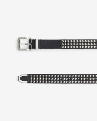 Atlas Full fine leather belt - Black & Studs
