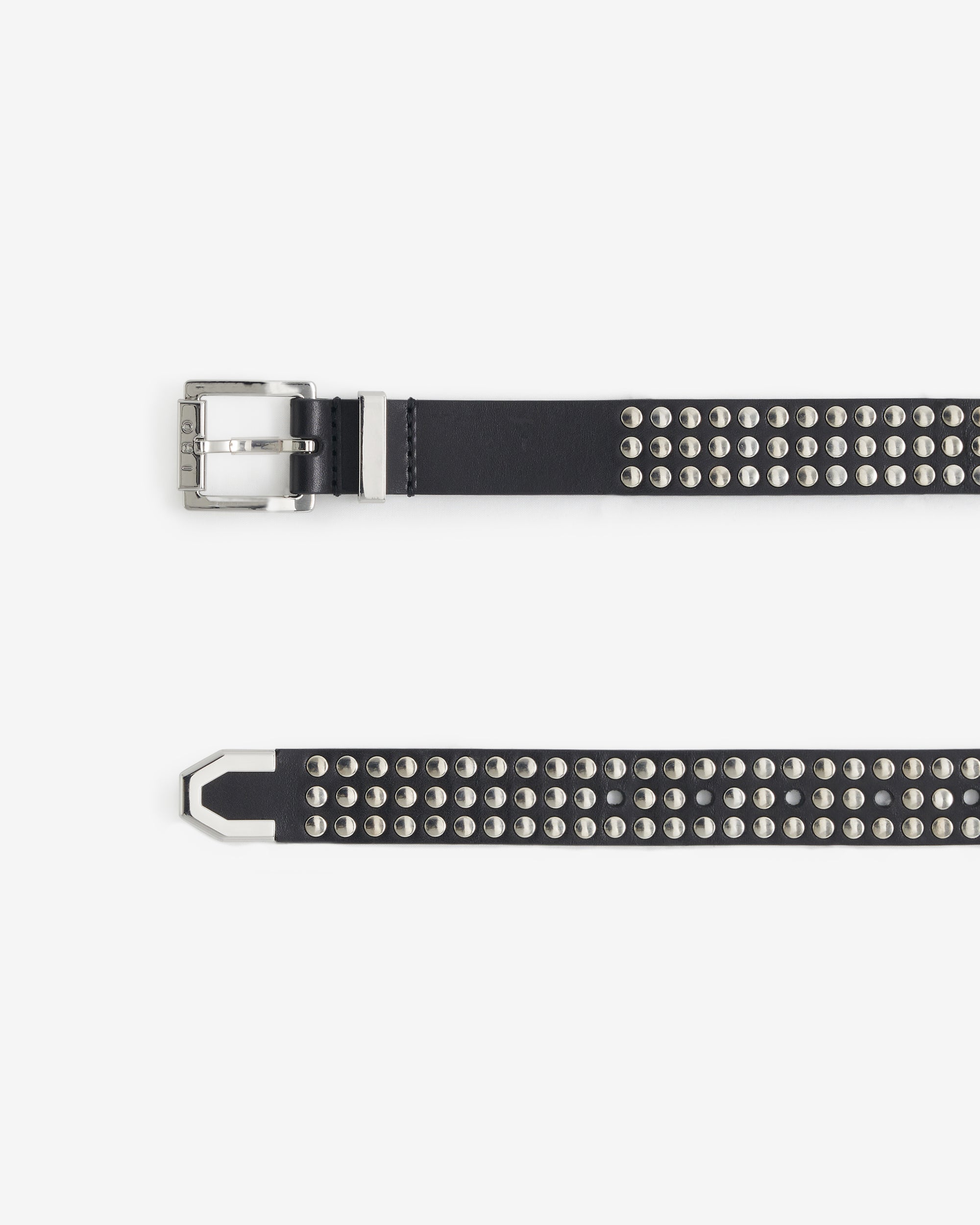 Atlas Full fine leather belt - Black & Studs