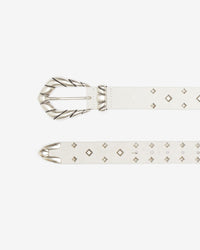 Embella Studs leather belt - White Studs