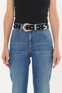 Embella Studs leather belt - Black & Studs