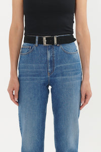 Magla Suede leather belt - Black