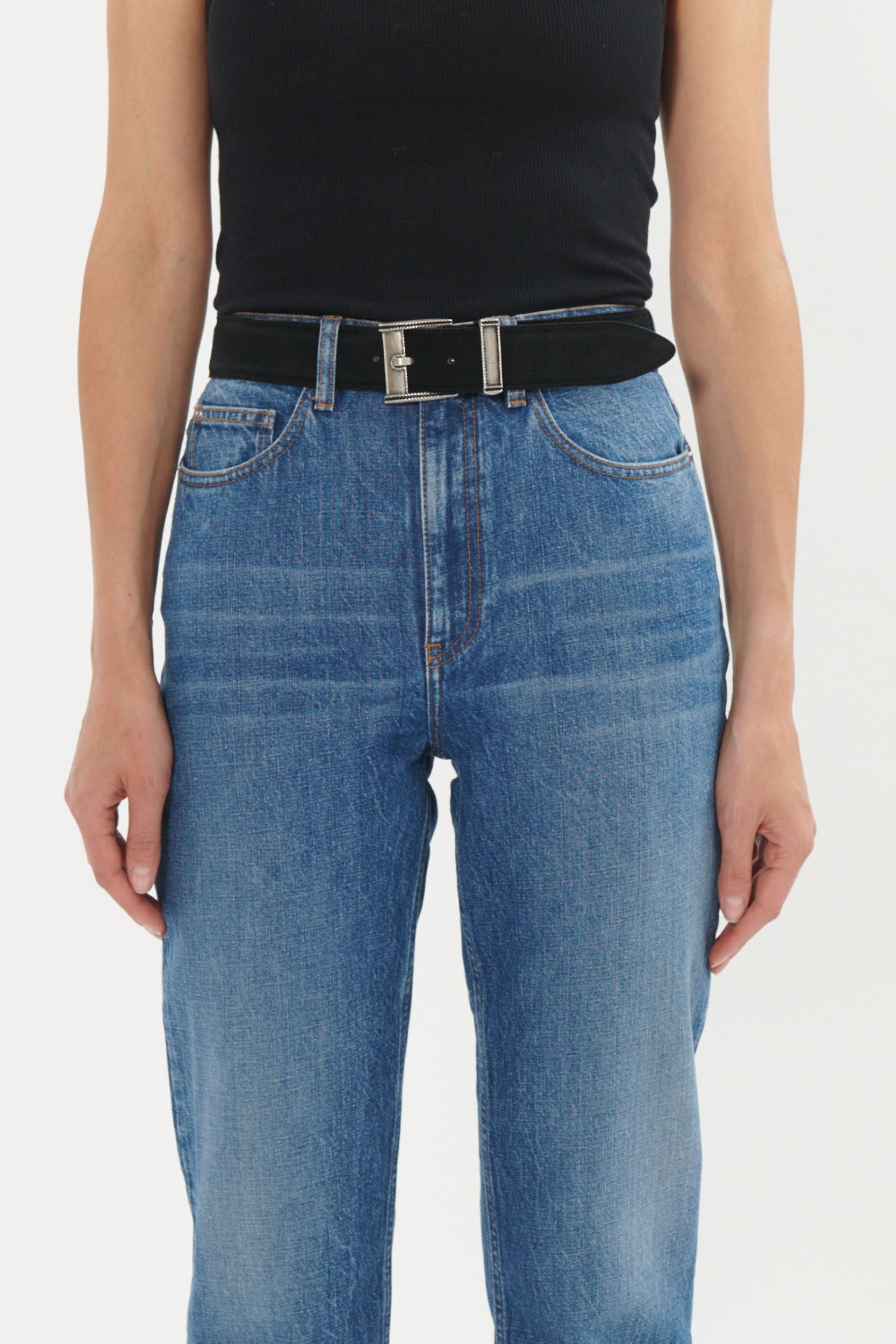 Magla Suede leather belt - Black