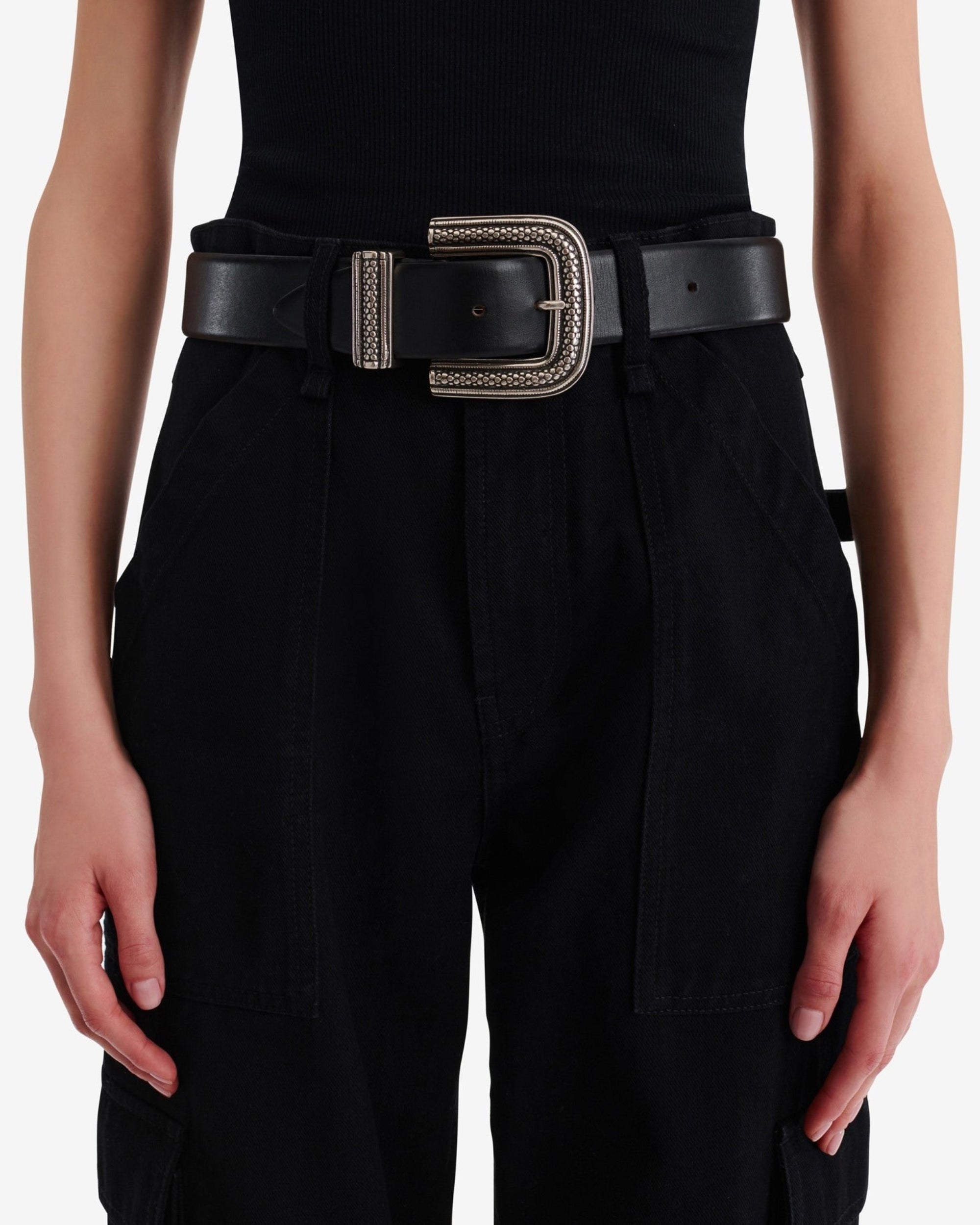 Ovia leather belt - Black