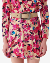 Ovia Suede leather belt - Beige
