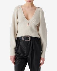 Adsila wool jumper - Ecru & White