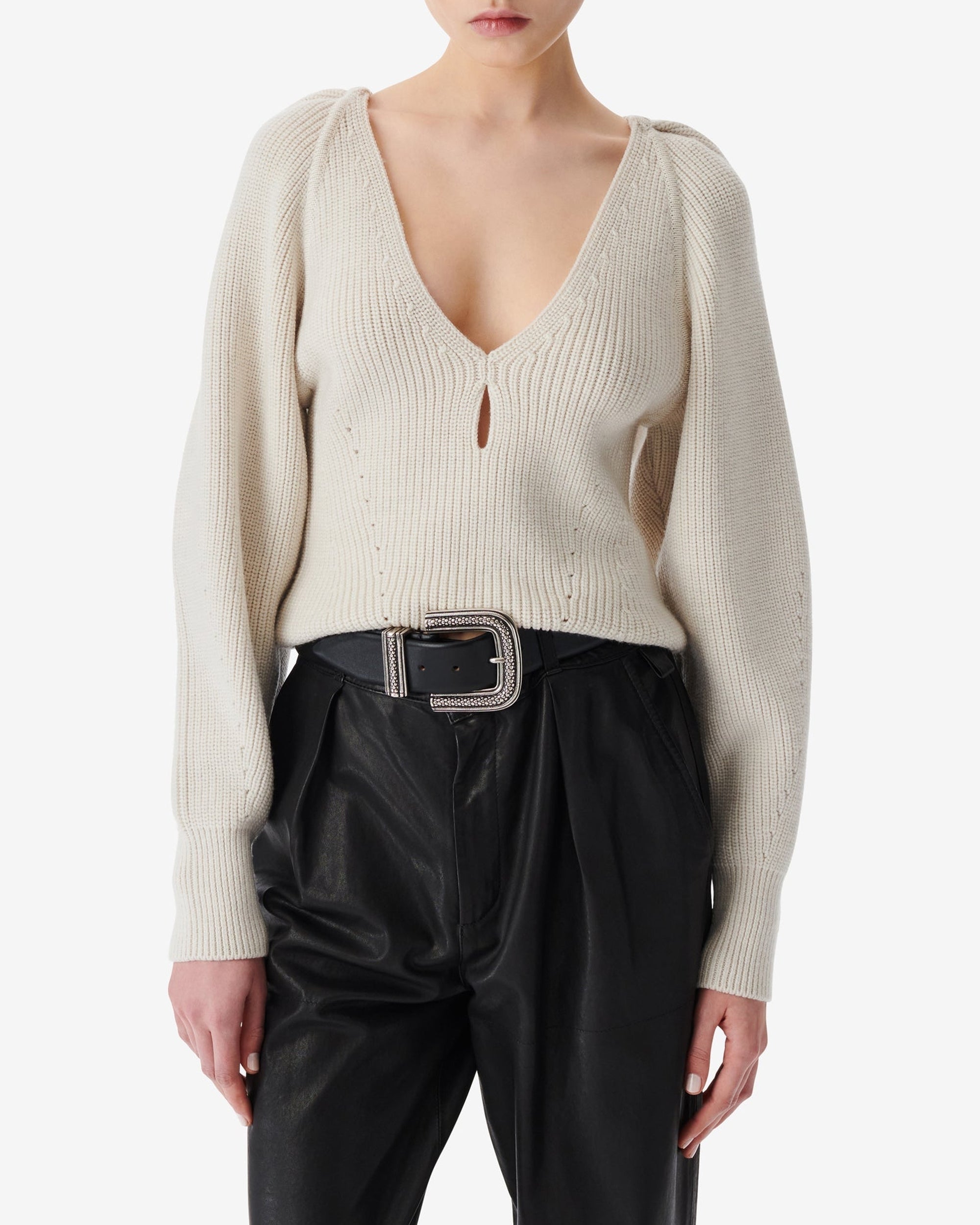 Adsila wool jumper - Ecru & White