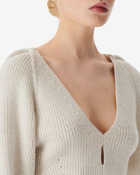 Adsila wool jumper - Ecru & White