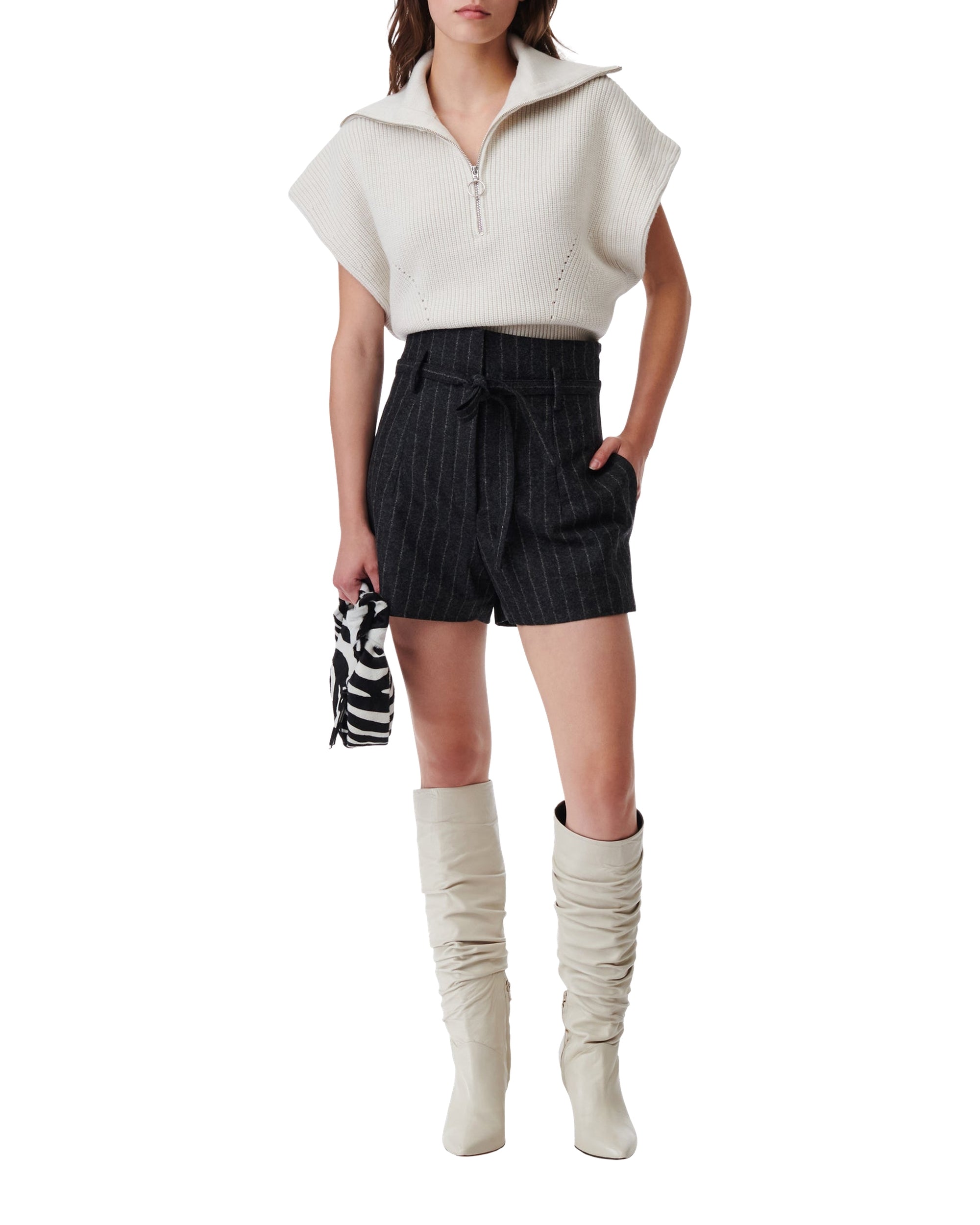 Avona wool jumper - Ecru & White