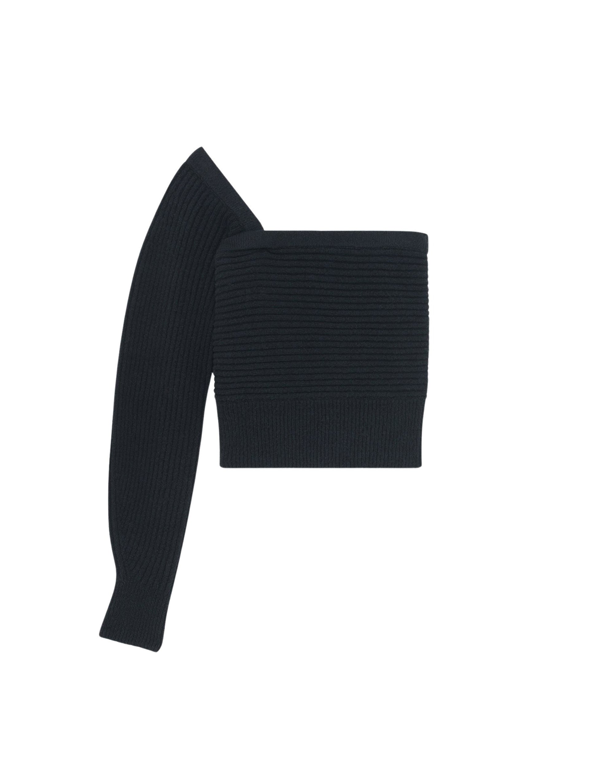 Baidy knitted asymmetrical jumper - Black