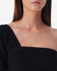 Baidy knitted asymmetrical jumper - Black
