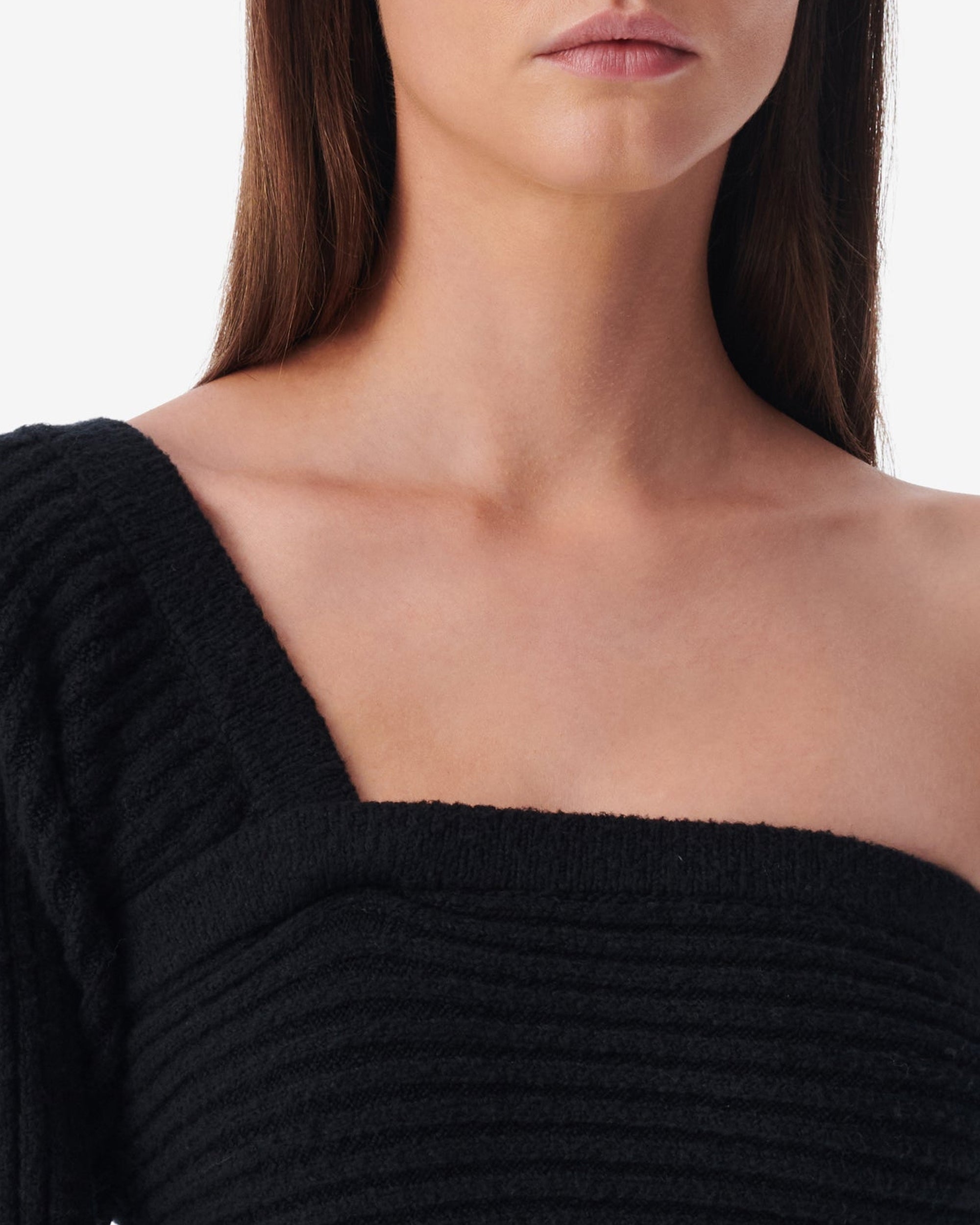 Baidy knitted asymmetrical jumper - Black