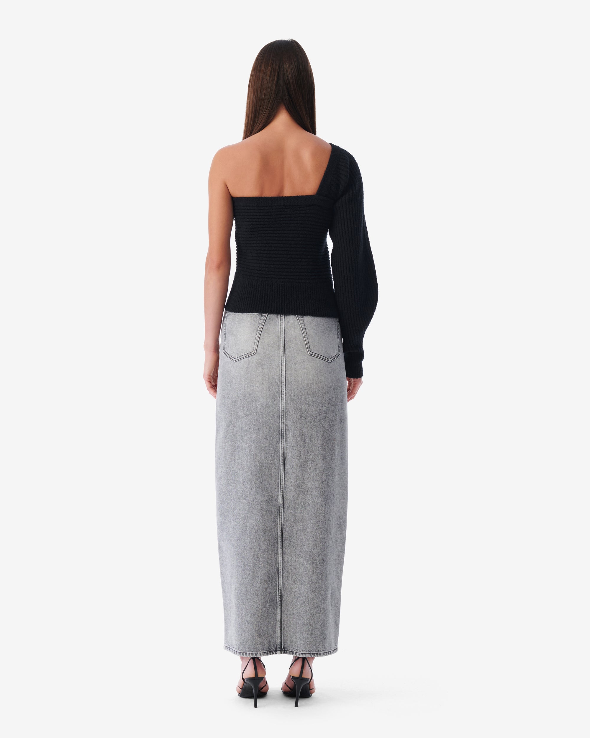 Baidy knitted asymmetrical jumper - Black