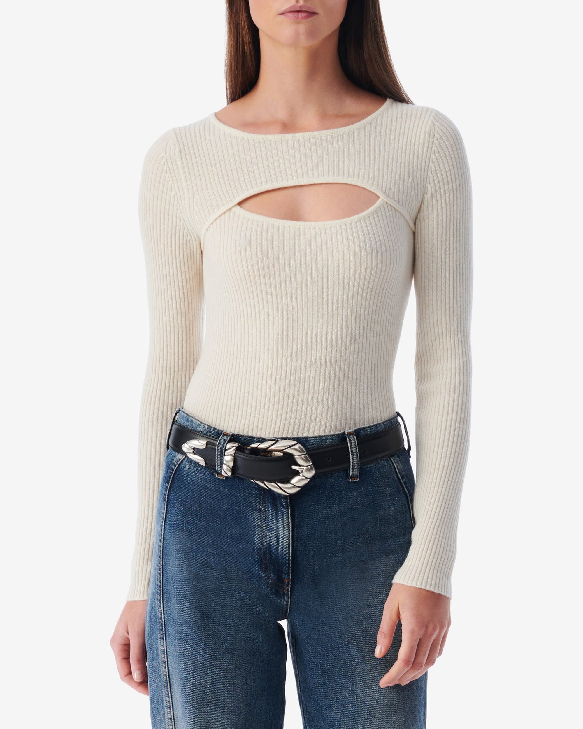 Daati cashmere round-neck jumper - Ecru