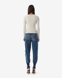 Daati cashmere round-neck jumper - Ecru