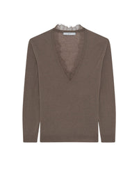 Haby jumper in wool & cashmere - Stone Grey