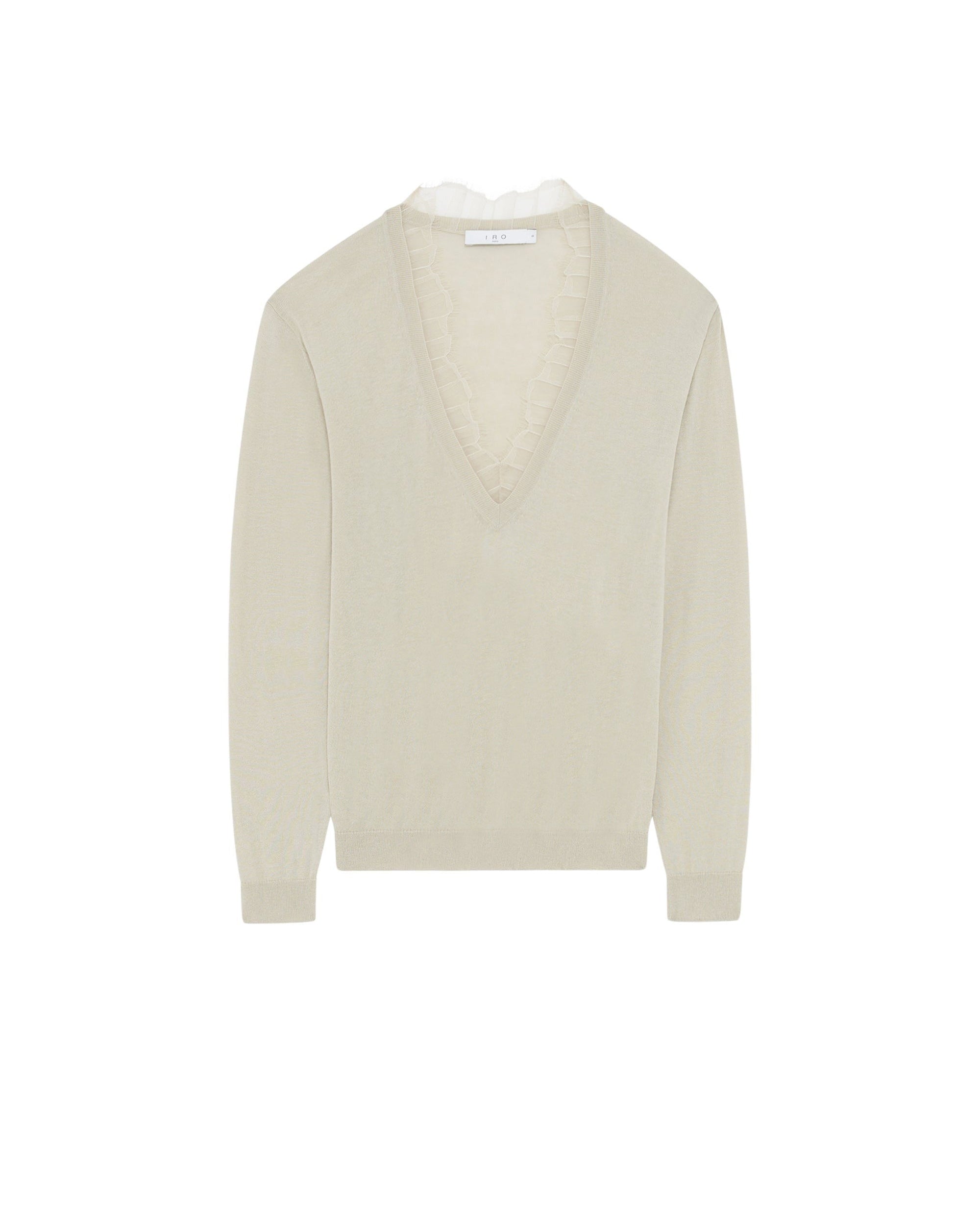 Jayden silk blend lace v-neck jumper - Cream
