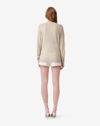 Jayden silk blend lace v-neck jumper - Cream
