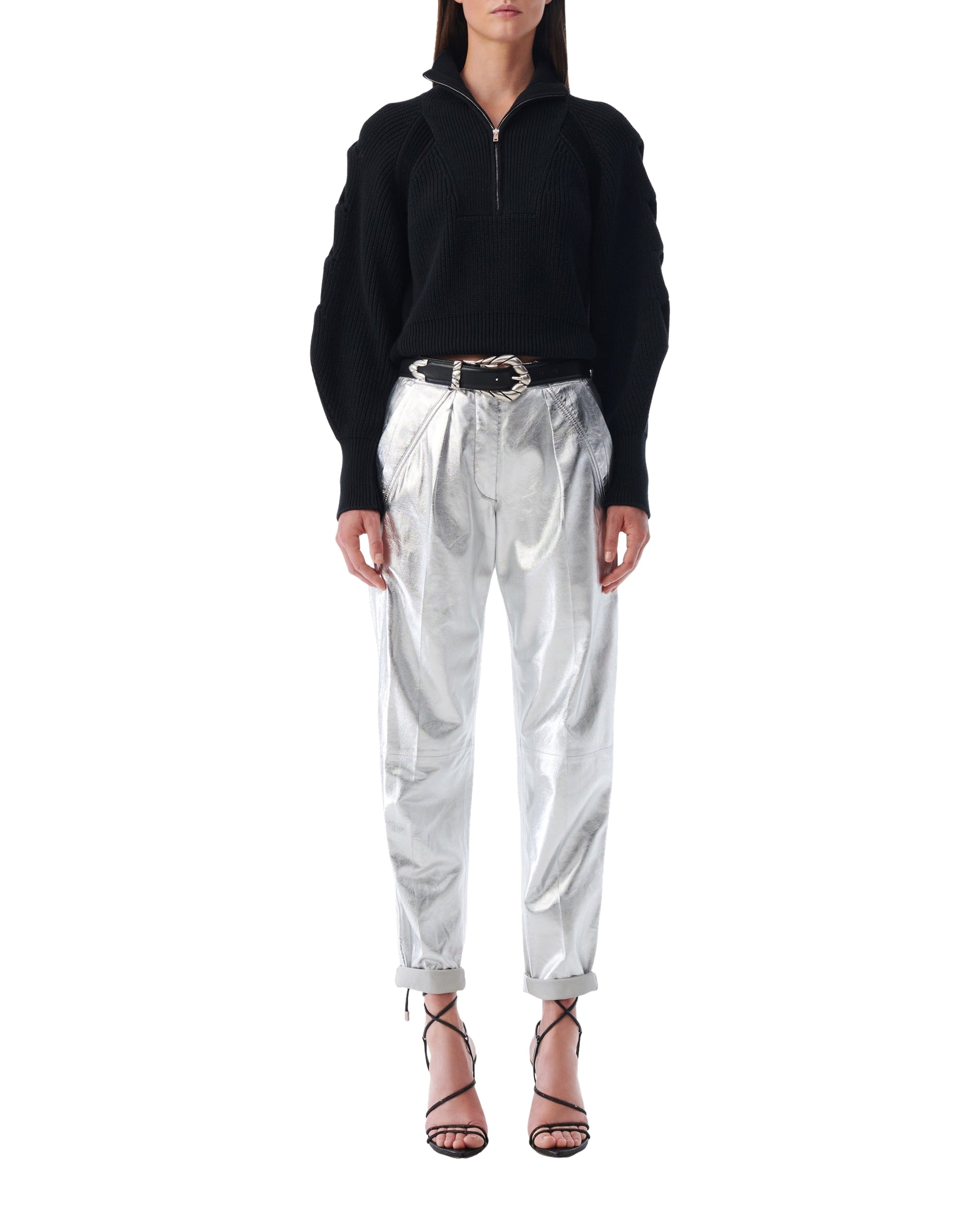 Kacy knitted zip-neck jumper - Black