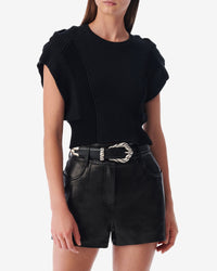 Kalou knitted short-sleeved jumper - Black