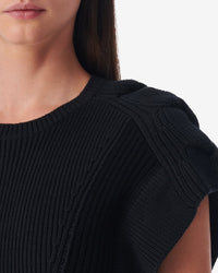 Kalou knitted short-sleeved jumper - Black