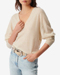 Lilva cashmere v-neck jumper - Light Beige
