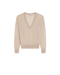 Lilva cashmere v-neck jumper - Light Beige