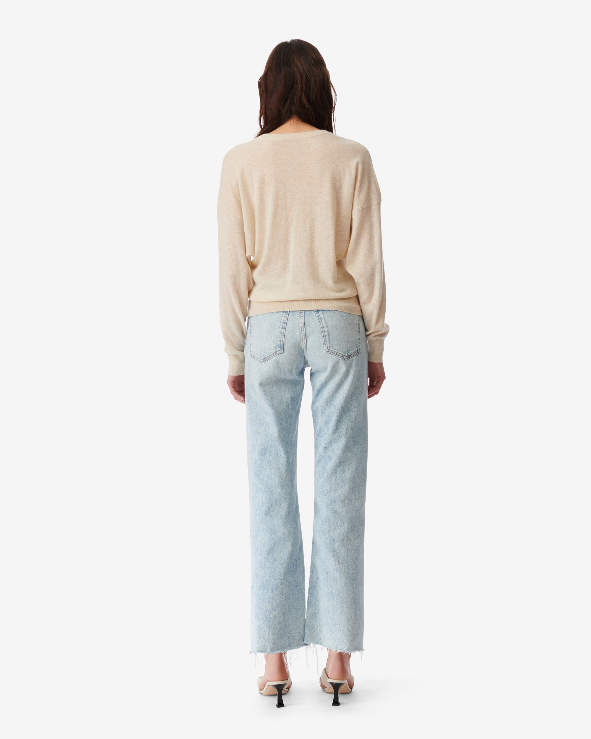 Lilva cashmere v-neck jumper - Light Beige