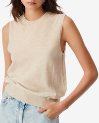 Lucilla cashmere sleeveless jumper - Light Beige